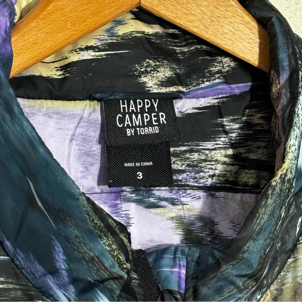Happy Camper by Torrid lightweight multi-color abstract jacket. Women’s 3X - Picture 4 of 7